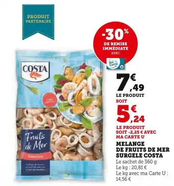 U Express Costa melange de fruits de mer surgele offre