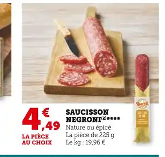 U Express Negroni saucisson offre