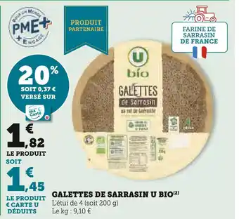 U Express U galettes de sarrasin bio offre
