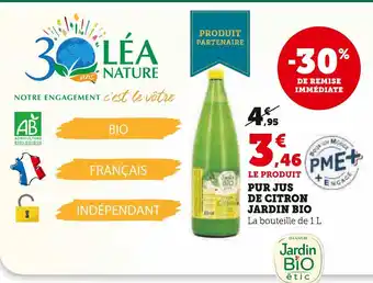 U Express Jardin bio pur jus de citron offre