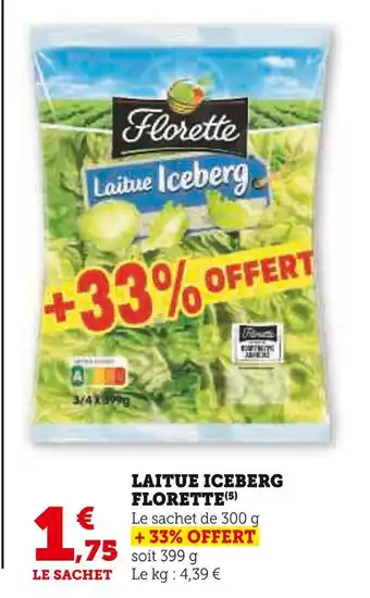 U Express Florette laitue iceberg offre