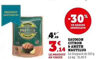 U Express Nautilus saumon citron & aneth offre