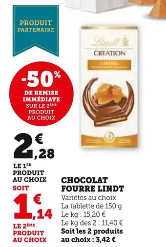 U Express Lindt chocolat fourre offre