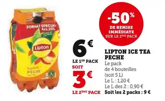 U Express Lipton ice tea peche offre