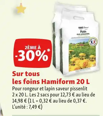 Maxi Zoo Hamiform 2ème à -30% sur tous les foins hamiform 20 l offre