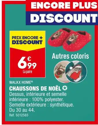 ALDI Walkx home chaussons de noël offre