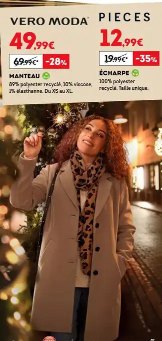 Sport 2000 Vero moda manteau / écharpe offre