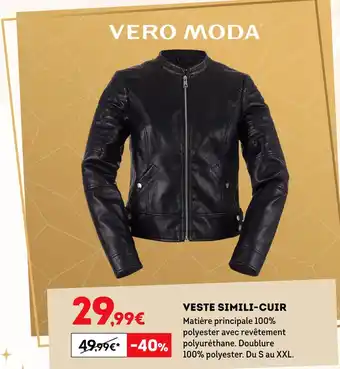Sport 2000 Vero moda veste simili-cuir femme offre