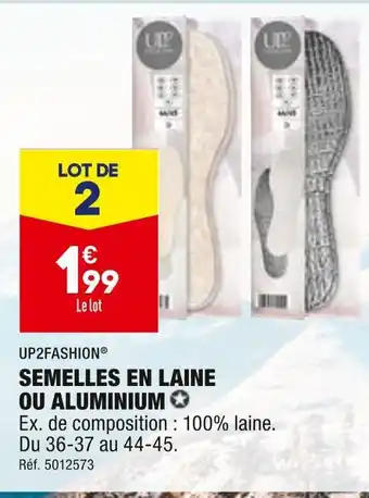 ALDI Up2fashion semelles en laine ou aluminium offre