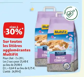 Maxi Zoo Multifit 2ème à -30% sur toutes les litières agglomérantes multifit offre