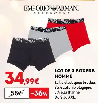 Sport 2000 Emporio armani lot de 3 boxers homme offre