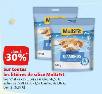 Maxi Zoo Multifit 2ème à -30% sur toutes les litières de silice multifit offre