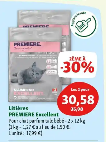 Maxi Zoo Premiere litières excellent offre