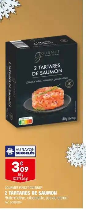 ALDI Gourmet finest cuisine 2 tartares de saumon offre