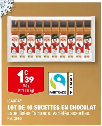 ALDI Isaura lot de 10 sucettes en chocolat offre