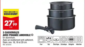 ALDI 3 casseroles avec poignée amovible offre
