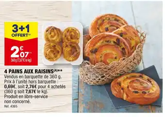 4 pains aux raisins