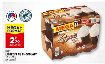 ALDI Ursi liégeois au chocolat offre