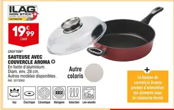 ALDI Crofton sauteuse avec couvercle aroma offre