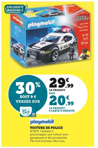 Super U Playmobil voiture de police offre