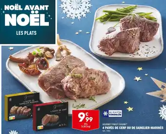 ALDI Gourmet finest cuisine 4 pavés de cerf ou de sanglier marinés offre