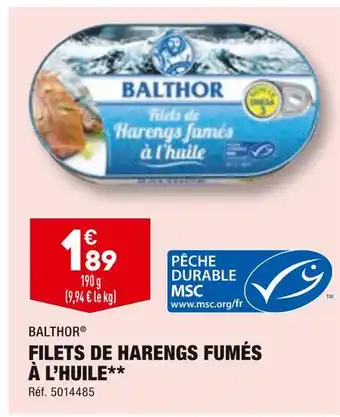ALDI Balthor filets de harengs fumés à l’huile offre