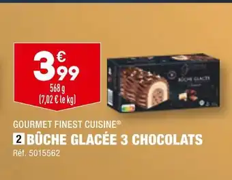 ALDI Gourmet finest cuisine bûche glacée 3 chocolats offre