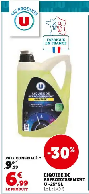Super U U liquide de refroidissement -25° 5l offre