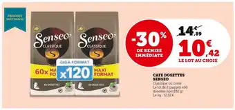 Super U Senseo cafe dosettes offre