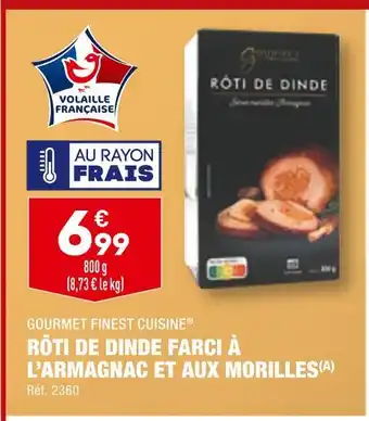 ALDI Gourmet finest cuisine rôti de dinde farci à l’armagnac et aux morilles offre
