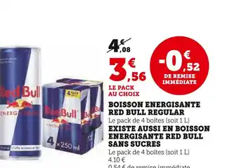 Super U Red bull boisson energisante regular offre