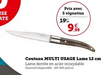 Super U Couteau multi usage lame 12cm offre