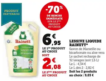 Super U Rainett lessive liquide offre