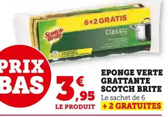 Super U Scotch brite eponge verte grattante offre