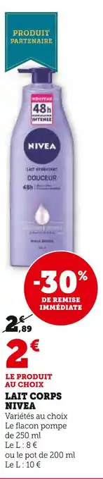 Super U Nivea lait corps offre