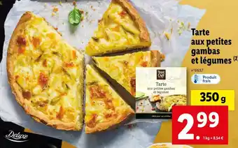Lidl Deluxe tarte aux petites gambas et légumes offre