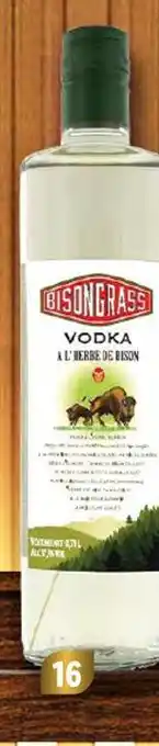 Lidl Bisongrass vodka herbe de bison offre