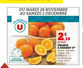 Super U U orange a dessert offre