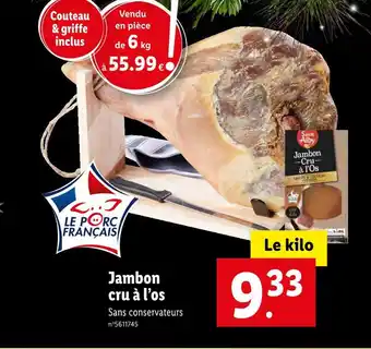 Lidl Deluxe jambon cru à l’os offre