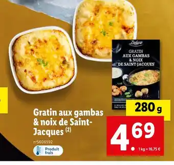 Lidl Deluxe gratin aux gambas & noix de saint‐jacques offre