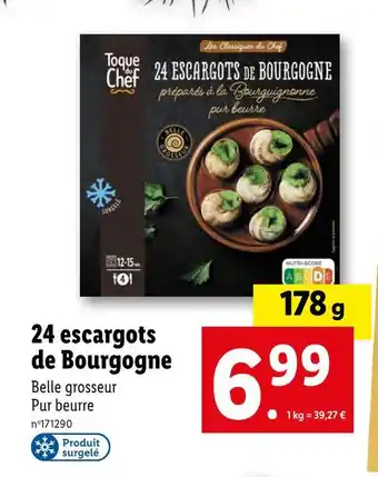 Lidl Toque du chef 24 escargots de bourgogne offre