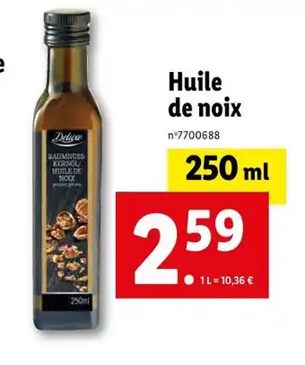 Lidl Deluxe huile de noix offre