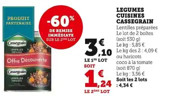Super U Cassegrain legumes cuisines offre