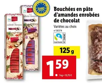 Lidl Favorina bouchées en pâte d’amandes enrobées de chocolat offre