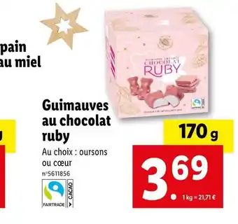 Lidl Guimauves au chocolat ruby offre