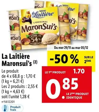 Lidl La laitière maronsui’s offre