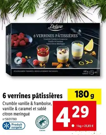 Lidl Deluxe 6 verrines pâtissières offre