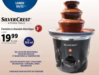 Lidl Silver crest fontaine à chocolat électrique offre