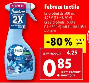 Lidl Febreze febreze textile offre