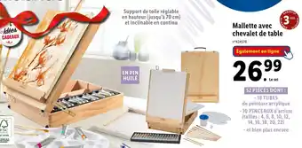 Lidl Crelando mallette avec chevalet de table offre